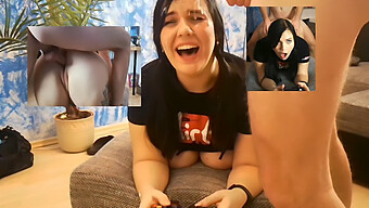 A Gamer Girl Enjoys A Close Up Anal Penetration While Playing