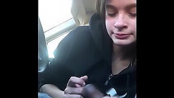 My Lesbian Friend Gives A Deepthroat Blowjob In The Car Until I Climax Inside Her Mouth