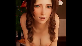 Aerith'S Naughty Christmas Wish Fulfilled With Pov Action