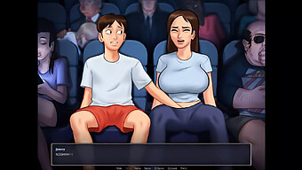 Cartoon Sex: Stepsister'S Big Natural Tits Get Fondled In Public Cinema