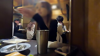 Authentic Homemade Video Featuring A Slender Japanese Hostess In A Tavern Setting