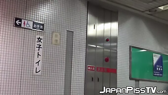 Japanese Beauties Urinate In A Public Restroom And Get Recorded