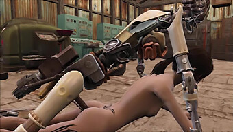 Cartoonish Hentai Scene With Robotic Character In Fallout 4