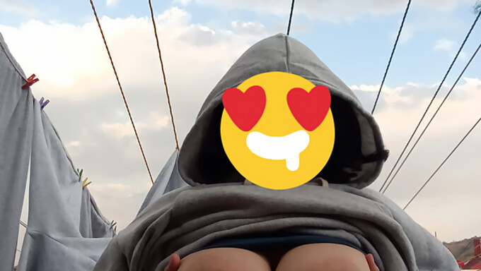 Neighborhood exposure with a BBW teen's big, natural tits