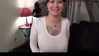 Inked Emo Amateur Flaunts Large Breasts And Bra In Homemade Video