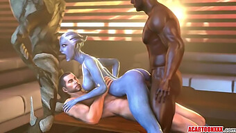 Liara T'Soni, Personagem De Desenho Animado Peituda, Desfruta De Sexo Anal Intenso