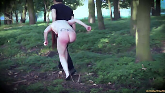 A Redhead Dragged Into The Woods And Punished With Wax And A Large Toy In Bdsm Slave Punishment