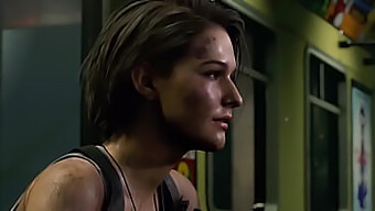 Jill Valentine spotyka ogromnego potwora w gorącej scenie animacji 3D